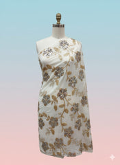 Fancy Embroidered Dupptta Dyeable Fabric 