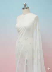 Shafoon Crincal Embroided Duppatta Dyeable Fabric 